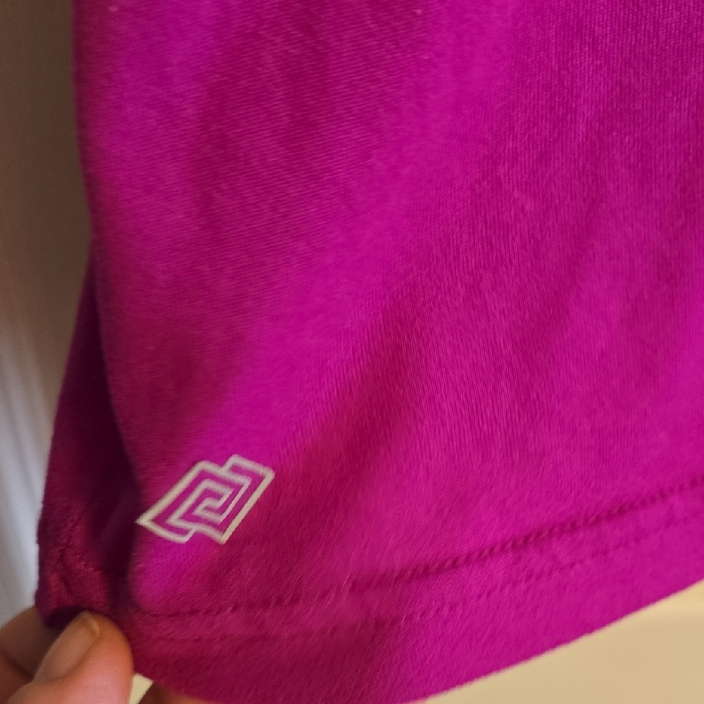 ZELOS Women's Short Sleeve V-Neck Tee - Magenta - Picture 4 of 4